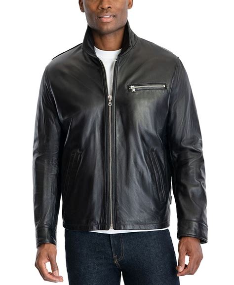 michael michael kors men's james dean leather jacket|Michael Kors men's jacket fleece.